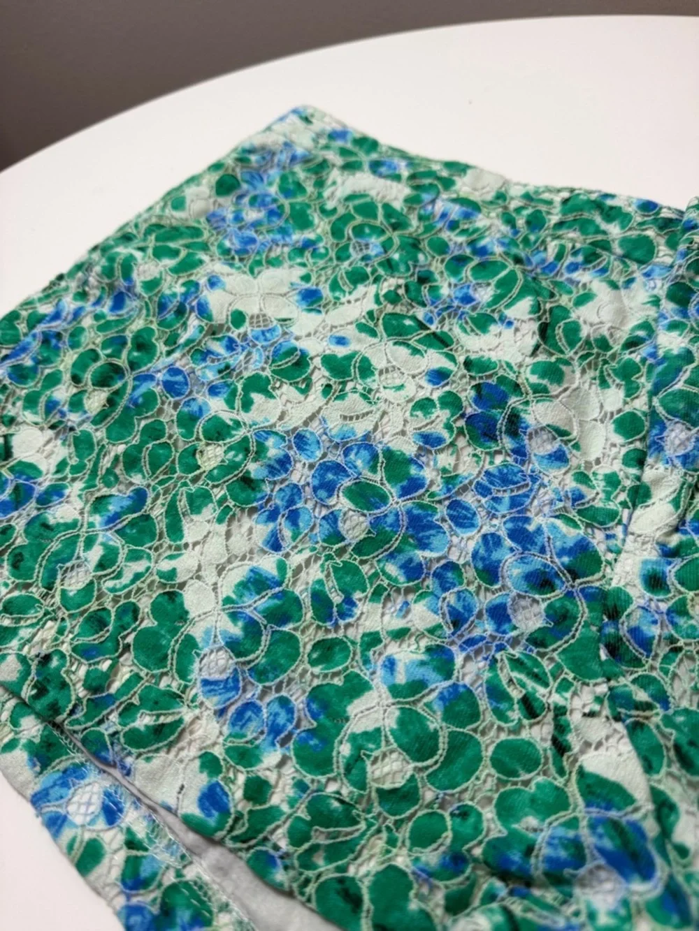 Madewell Blue & Green‎ Floral High-Waist Shorts